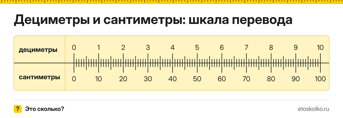 1 дециметр сколько это в см и как перевести в сантиметры
