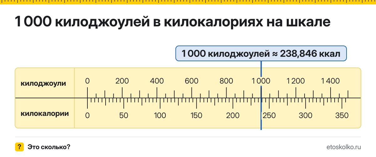1000 килоджоулей сколько это в ккал и как перевести