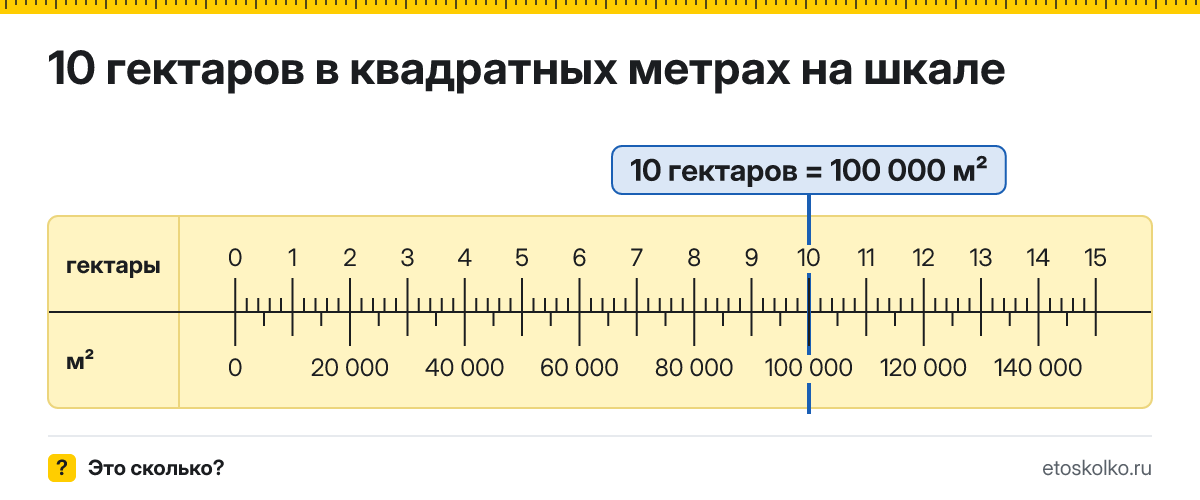 10 гектаров сколько это в квадратных метрах и как перевести