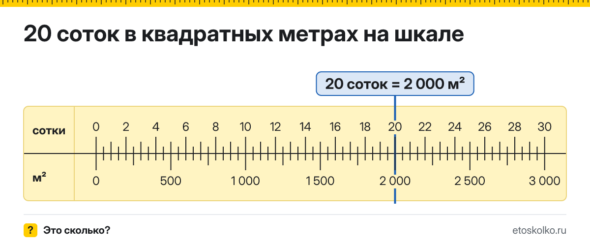 20 соток сколько это в квадратных метрах и как перевести