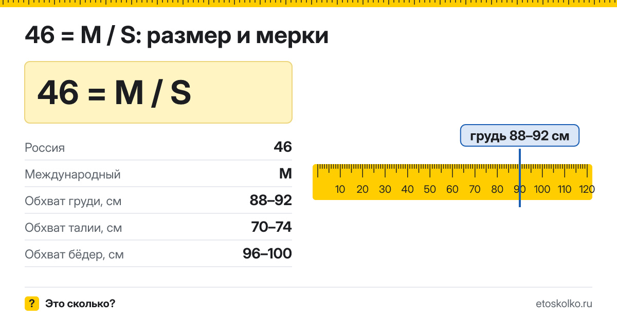 46 размер одежды это какой международный у женщин и мужчин