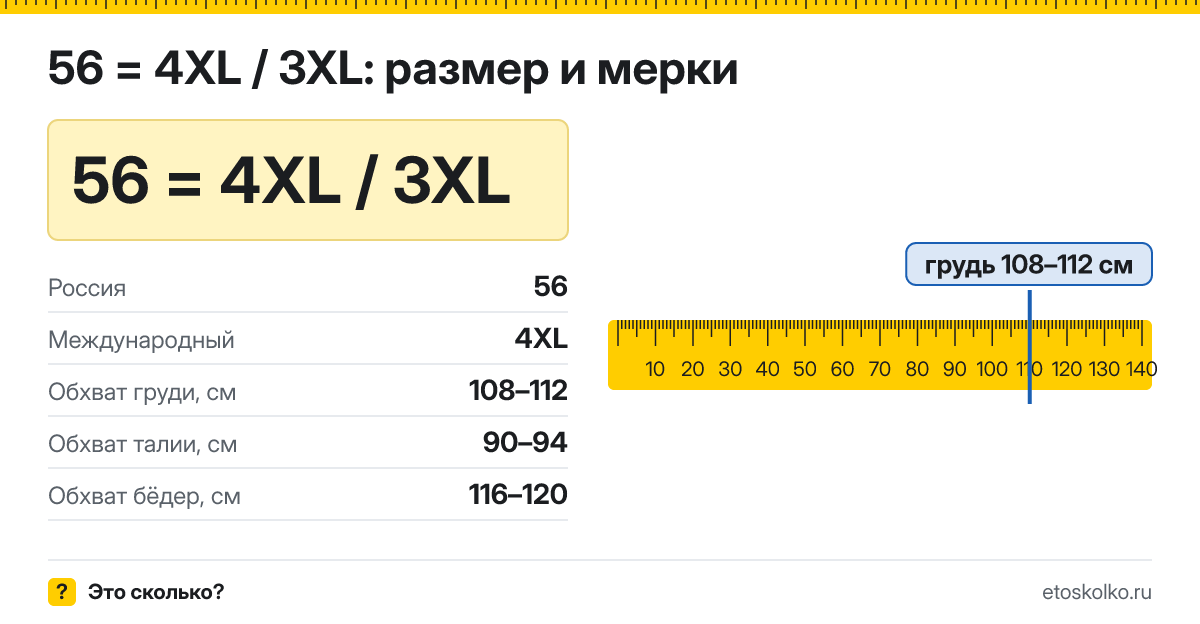 56 размер одежды это какой международный у женщин и мужчин