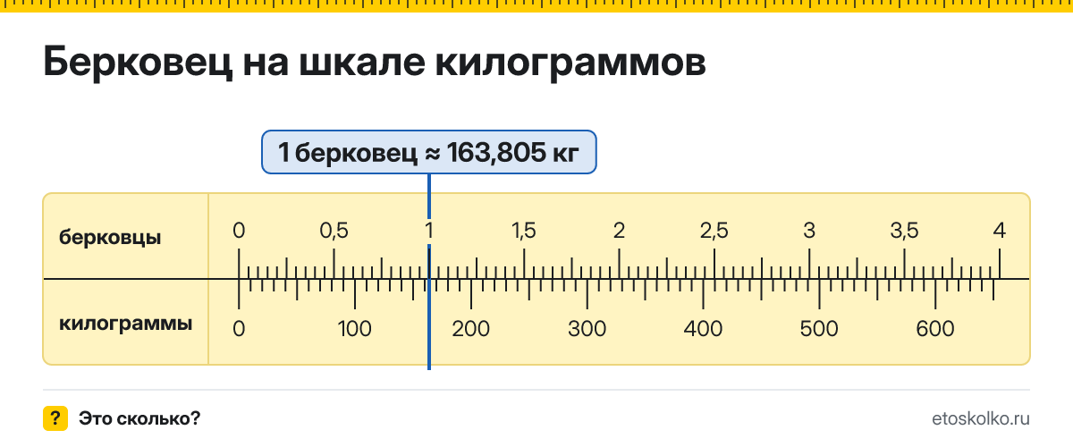 Сколько килограммов в 1 берковце? Точное соотношение, что это за единица и где её используют, таблица перевода и калькулятор.