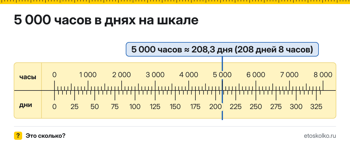 5000 часов это сколько дней и часов, как посчитать