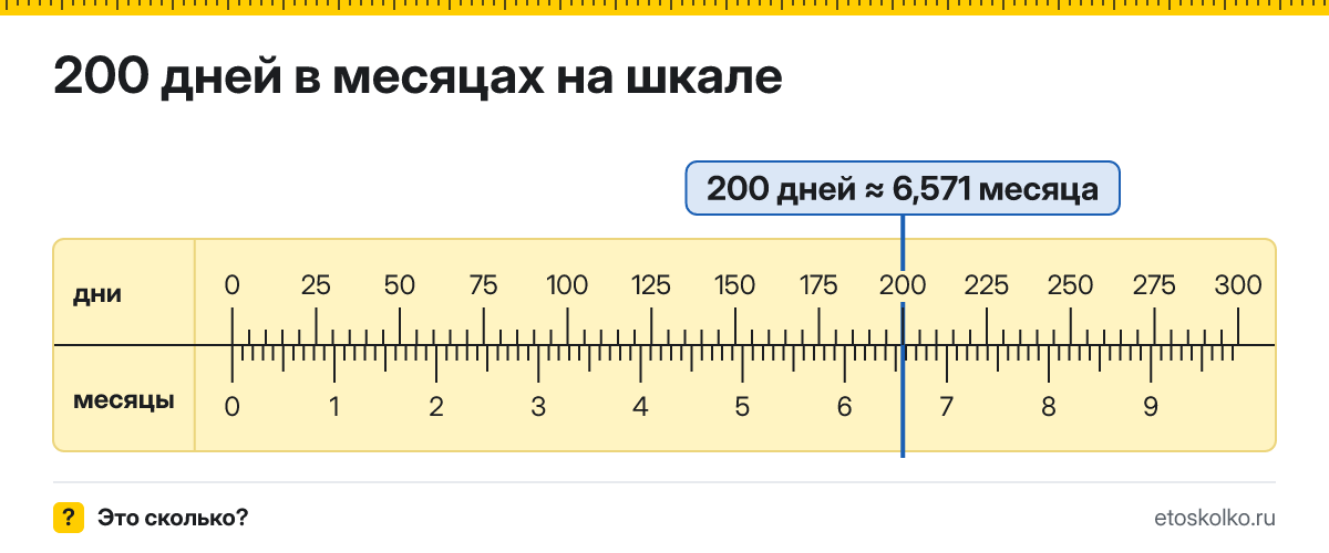 200 дней это сколько месяцев и как посчитать