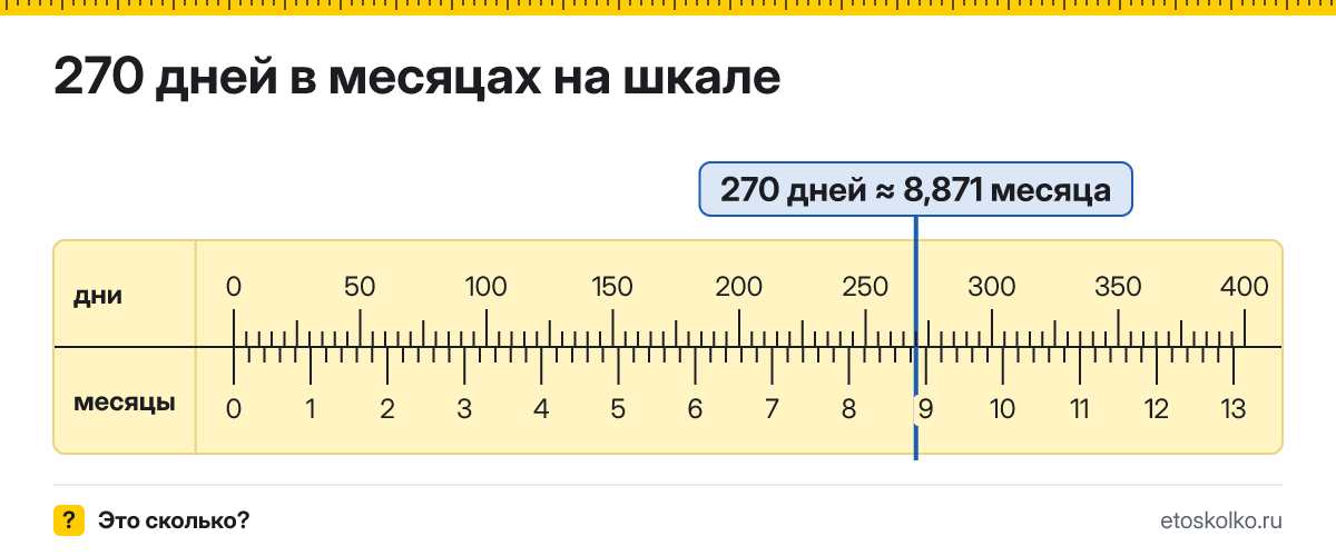 270 дней это сколько месяцев и как посчитать