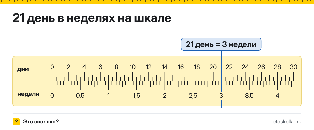 21 день это сколько недель и как посчитать