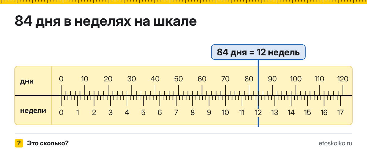 84 дня это сколько недель и как посчитать
