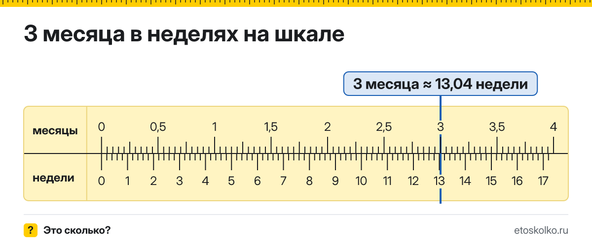 3 месяца это сколько недель и как посчитать