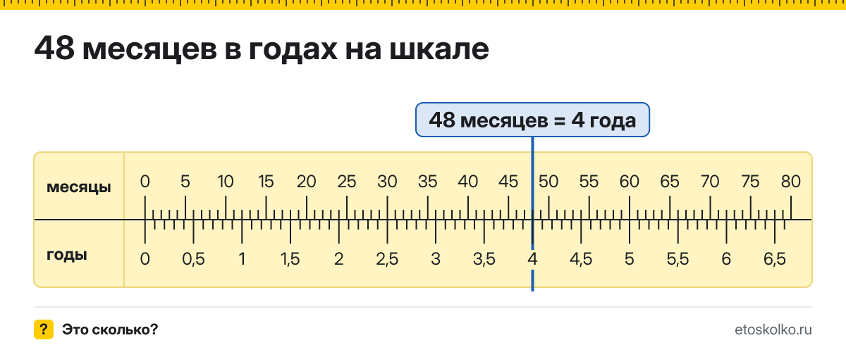 48 месяцев это сколько лет и как посчитать