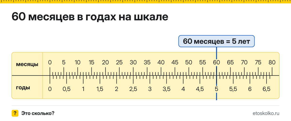60 месяцев это сколько лет и как посчитать